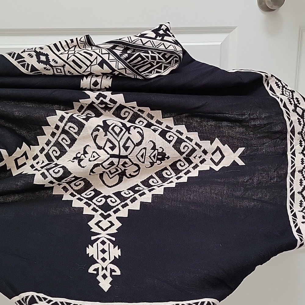 Aztec print duster cardigan
